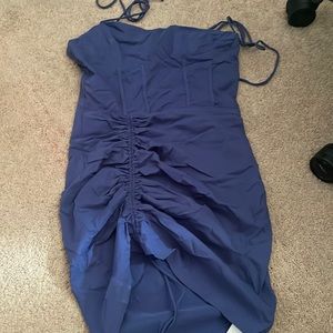 Blue Cider Drawstring Midi Dress